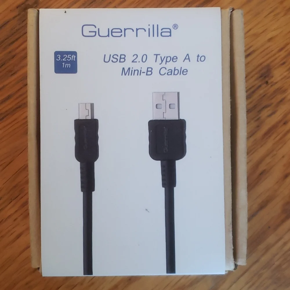 Guerrilla USB 2.0 Type A to Mini-B Cable 3.25ft